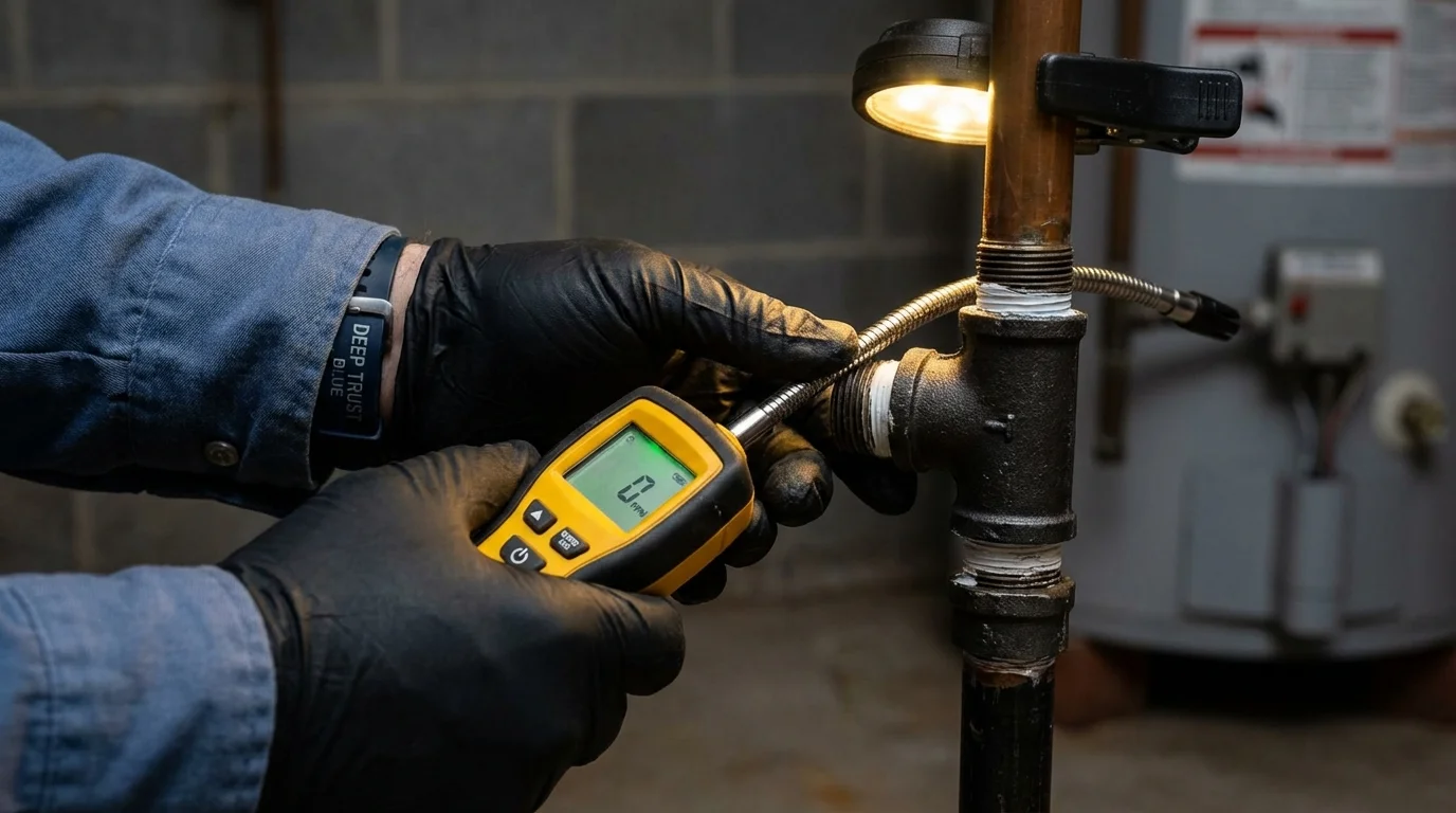 Gas leak detection with electronic sniffer by Johns Plumbing LLC in Belle Glade