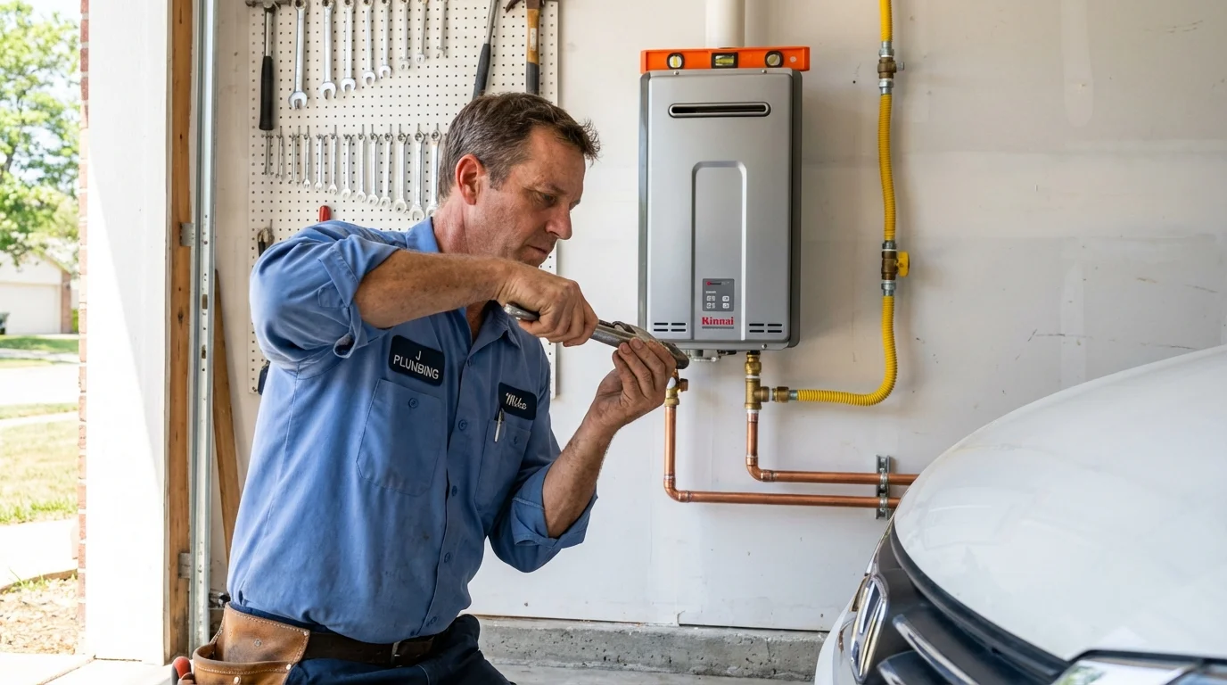Tankless water heater installation by a Johns Plumbing LLC plumber in Belle Glade